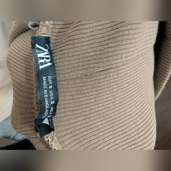 Zara Brown Ribbed Dress - Picture 4 of 4